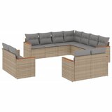 Maison Chic Seti vrtnega pohištva - Vrtna garnitura - Vrtni pohištvo set 11-delna z blazinami bež poli ratan, (21820343) | Shoptok.si