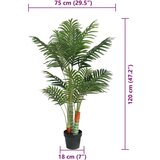  Umjetna palma s 3 debla zelena 120 cm PP | shoptok.hr