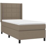  box spring s madracem LED smeđesivi 80 x 200 cm tkanina | shoptok.hr