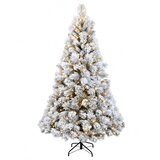  Umjetno božićno drvce s nogom 240 cm 300 LED lampica - Bijela 240 cm s LED svjetlima | shoptok.hr
