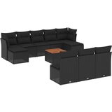  The Living Store Vrtna sedežna garnitura 11-delna z blazinami črn poli ratan - Vrtna Sedežna Garniture, (21443685) | Shoptok.si