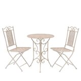 Bistro 3-dijelni bistro set čelični bijeli | shoptok.hr