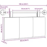  Držeće uzglavlje Zidne Vinova crvena 100 x 55 x 5 cm tkanina - boja crnog vina 90 cm bez LED | shoptok.hr