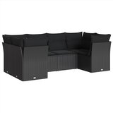  6-dijelni set vrtnih sofa s jastucima crni od poliratana Crna 62 x 62 x 69 cm | shoptok.hr