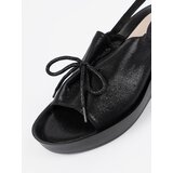 GOODIN Black wedge sandals with leather insole | Shoptok.si