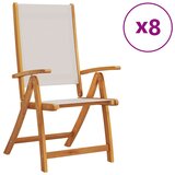  The Living Store Zložljivi vrtni stoli 8 kosov trden akacijev les in tekstil - Zložljiv Vrtni Stol Zložljivi Vrtni Stoli, (21460713) | Shoptok.si