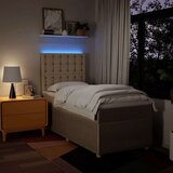  Krevet s oprugama i madracem krem 100 x 200 cm od tkanine | shoptok.hr