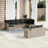  9-dijelni set vrtnih sofa od poliratana s jastucima svjetlosivi | shoptok.hr