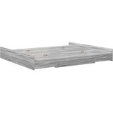  Krevet s ladicama Siva Sonoma 200 x 200 cm Konstruirano drvo | shoptok.hr