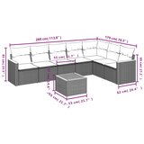  8-dijelni set vrtnih sofa od poliratana s jastucima sivi | shoptok.hr