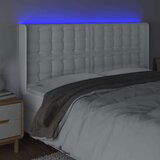  Posteljno vzglavje belo 183x16x118/128 cm umetno usnje, (20951795) | Shoptok.si