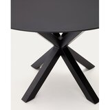 Kave Home Črna okrogla jedilna miza s stekleno mizno ploščo ø 120 cm Argo – | Shoptok.si