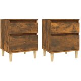  Noćni ormarići 2 kom boja dimljenog hrasta 40x35x50 cm | Eponuda.com