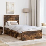  Okvir za krevet s madracem Dimljeni hrast 100 x 200 cm | shoptok.hr