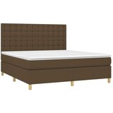  box spring s madracem LED tamnosmeđi 180x200 cm tkanina | shoptok.hr