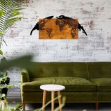 Wallity Zidna dekoracija World Map, 35x83 cm, Smeđe boje Cene