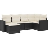  6-dijelni set vrtnih sofa s jastucima crni od poliratana | shoptok.hr