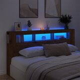 vidaXL LED posteljno vzglavje artisan hrast 200x18,5x103,5 cm inž. les Cene