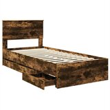  Krevetna konstrukcija s ladicama Dimljeni hrast 75 x 190 cm | shoptok.hr