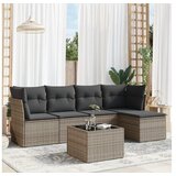 vidaXL 6-dijelni set vrtnih sofa od poliratana s jastucima sivi | shoptok.hr