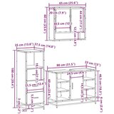vidaXL 3-dijelni set kupaonskog namještaja boja hrasta sonome drveni | shoptok.hr