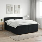  Boxspring krevet s madracem Crna 200 x 200 cm Tkanina | shoptok.hr