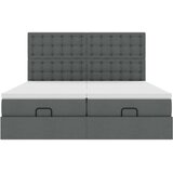 vidaXL Otomanski posteljni okvir z vzmetnicami siv 160x200 cm blago | Shoptok.si