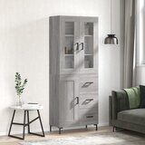 vidaXL Visoka komoda siva sonoma 69,5x34x180 cm inženirski les | Shoptok.si