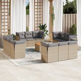 vidaXL 13-dijelni set vrtnih sofa s jastucima bež od poliratana | shoptok.hr