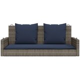  Klupa za ljuljanje s jastucima siva 119x56x48 cm poli ratan | shoptok.hr