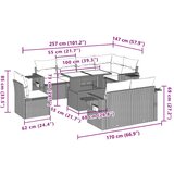  Vrtna sedežna garnitura 9-delna z blazinami črn poli ratan, (21146563) | Shoptok.si