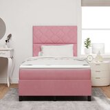 vidaXL Box Spring Postelja z Vzmetnico Roza 120x200 cm Žamet, (22051986) | Shoptok.si