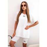 Kesi Włoski Women's cotton set with short sleeves and shorts white | Shoptok.si