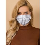 Fashion Hunters White and gray cotton mask with stripes Cene'.'