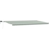 vidaXL Ročna Retraktibilna Tenda z LED Zeleno in Belo 600x300 cm, Nadomestna tkanina za tendo za okvir 6x3 m Zeleno in Belo | Shoptok.si