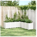 vidaXL Vrtna sadilica s rešetkom bijela 160 x 160 x 140 cm PP Cijene