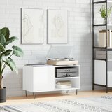 vidaXL Omarica za gramofonske plošče sijaj bela 85x38x48 cm inž. les | Shoptok.si