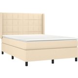  Box spring postelja z vzmetnico krem 140x200 cm blago, (20894190) | Shoptok.si