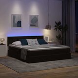  LED krevet za pohranu s madracem Crna 200 x 200 cm Baršun | shoptok.hr