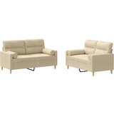 vidaXL 2-dijelni set sofa s jastucima krem od tkanine | shoptok.hr