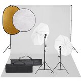 vidaXL komplet za foto studio z lučmi, ozadjem in odbojnikom | Shoptok.si