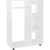 Furnova Garderobna omara visok sijaj bela 80x40x110 cm iverna plošča, (21930299) | Shoptok.si