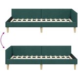 vidaXL Kutni okvir kreveta Ostalo s uzglavljem Tamnozelena 80 x 200 cm | shoptok.hr