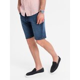 Ombre Men's denim shorts with classic cut - dark blue | ePonuda.com