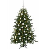  Umjetno božićno drvce s kuglicom 120 cm 150 LED lampica - 120 cm s LED žaruljama i bijelim kuglicama | shoptok.hr