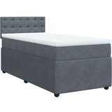 Box spring krevet s madracem tamnosivi 90x200 cm baršunasti | shoptok.hr
