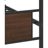 Metalni Kovinski posteljni okvir brez vzmetnice rjavi hrast 200x200 cm, (21829518) | Shoptok.si