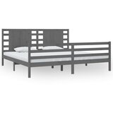 Maison Chic Posteljni okvir - Dvoposteljna postelja - Zakonska postelja siv iz trdne borovine 200x200 cm-J5428, (21774397) | Shoptok.si