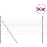 vidaXL varjena žična ograja z 13 stebri 0.6x50 m pocinkano jeklo | Shoptok.si