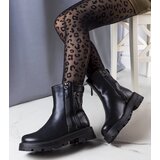 D/CEO Black patent leather insulated boots Campi